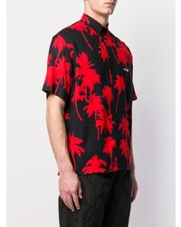 Chemise à manches courtes imprimée noire MSGM