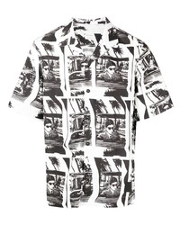Chemise à manches courtes imprimée noire Paul Smith