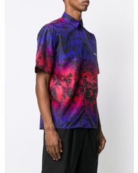 Chemise à manches courtes imprimée noire MSGM