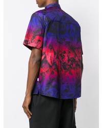 Chemise à manches courtes imprimée noire MSGM