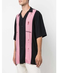 Chemise à manches courtes imprimée noire PAS DE ME