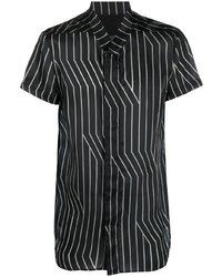 Chemise à manches courtes imprimée noire Rick Owens