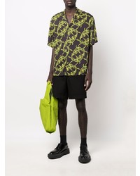 Chemise à manches courtes imprimée noire MSGM