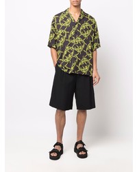 Chemise à manches courtes imprimée noire MSGM