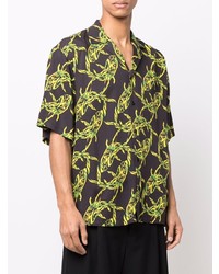 Chemise à manches courtes imprimée noire MSGM