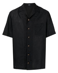 Chemise à manches courtes imprimée noire Versace