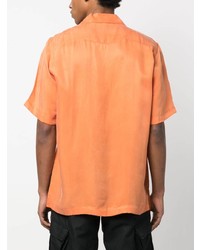 Chemise à manches courtes imprimée orange Maharishi