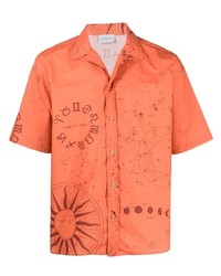 Chemise à manches courtes imprimée orange Family First