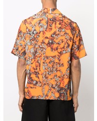Chemise à manches courtes imprimée orange McQ
