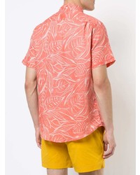Chemise à manches courtes imprimée orange Onia