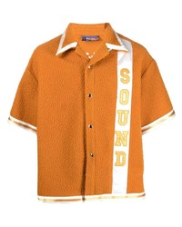 Chemise à manches courtes imprimée orange Just Don