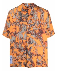 Chemise à manches courtes imprimée orange McQ