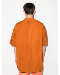 Chemise à manches courtes imprimée orange Jacquemus