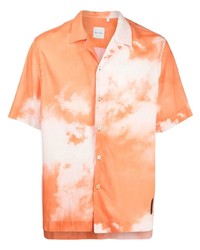 Chemise à manches courtes imprimée orange Paul Smith