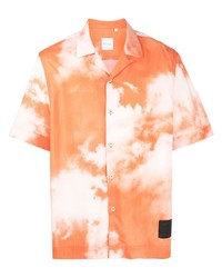 Chemise à manches courtes imprimée orange Paul Smith