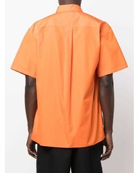 Chemise à manches courtes imprimée orange Moschino