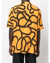 Chemise à manches courtes imprimée orange Marcelo Burlon County of Milan