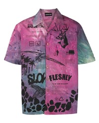 Chemise à manches courtes imprimée pourpre Mauna Kea