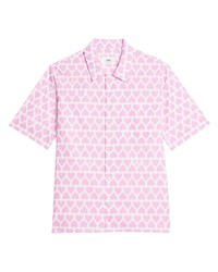 Chemise à manches courtes imprimée rose Ami Paris