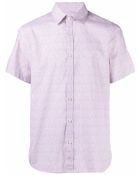 Chemise à manches courtes imprimée rose Canali