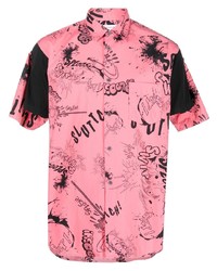 Chemise à manches courtes imprimée rose Comme Des Garcons SHIRT