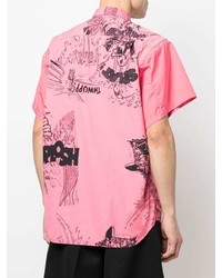 Chemise à manches courtes imprimée rose Comme Des Garcons SHIRT