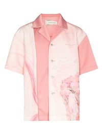 Chemise à manches courtes imprimée rose Feng Chen Wang