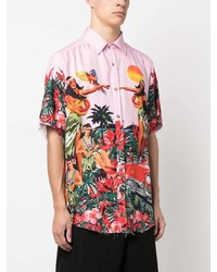 Chemise à manches courtes imprimée rose Mauna Kea
