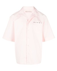 Chemise à manches courtes imprimée rose Marni