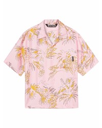 Chemise à manches courtes imprimée rose Palm Angels