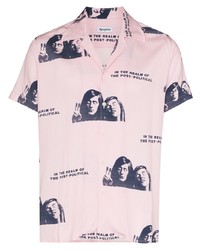 Chemise à manches courtes imprimée rose Reception