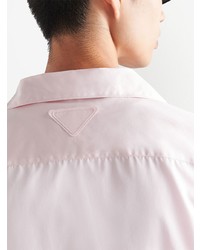 Chemise à manches courtes imprimée rose Prada