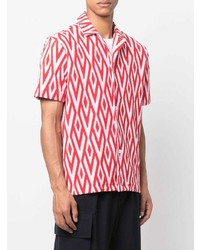 Chemise à manches courtes imprimée rouge et blanc Orlebar Brown
