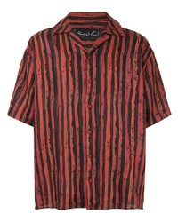 Chemise à manches courtes imprimée rouge et noir Martine Rose