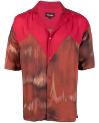 Chemise à manches courtes imprimée rouge Ahluwalia