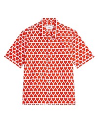 Chemise à manches courtes imprimée rouge Ami Paris