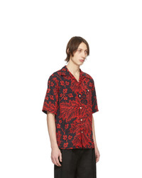 Chemise à manches courtes imprimée rouge Alexander McQueen