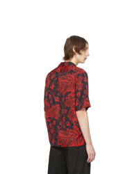 Chemise à manches courtes imprimée rouge Alexander McQueen