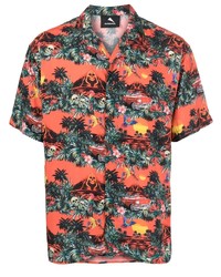 Chemise à manches courtes imprimée rouge Mauna Kea