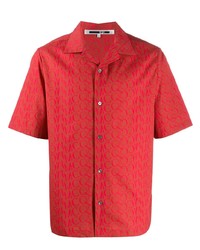 Chemise à manches courtes imprimée rouge McQ Swallow