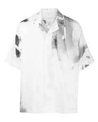 Chemise à manches courtes imprimée tie-dye blanche Julius