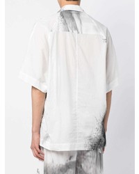 Chemise à manches courtes imprimée tie-dye blanche Julius