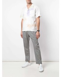 Chemise à manches courtes imprimée tie-dye blanche John Elliott