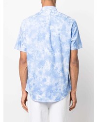 Chemise à manches courtes imprimée tie-dye bleu clair Polo Ralph Lauren