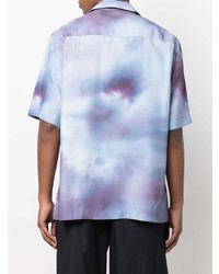 Chemise à manches courtes imprimée tie-dye bleu clair Oamc