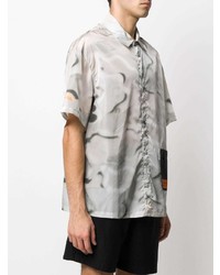 Chemise à manches courtes imprimée tie-dye grise Heron Preston