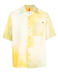 Chemise à manches courtes imprimée tie-dye jaune Oamc