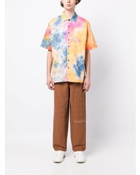 Chemise à manches courtes imprimée tie-dye multicolore Pleasures