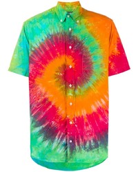 Chemise à manches courtes imprimée tie-dye multicolore Gitman Vintage