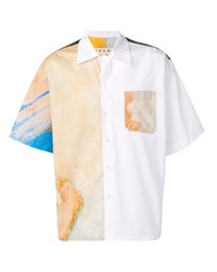 Chemise à manches courtes imprimée tie-dye multicolore Marni